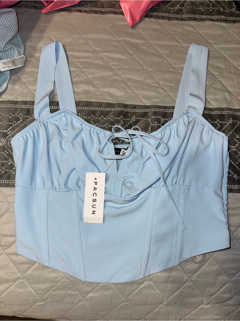 PacSun Light Blue Corset Tank Top